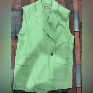 Free people bright young thing green vest size xl NWOT